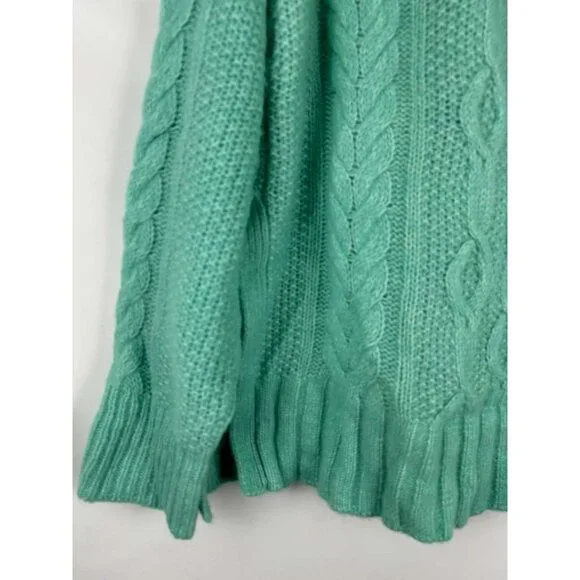 Everlane Women's XL Sweater Mint Green Alpaca & Merino Wool Blend Cable Knit - Picture 14 of 14